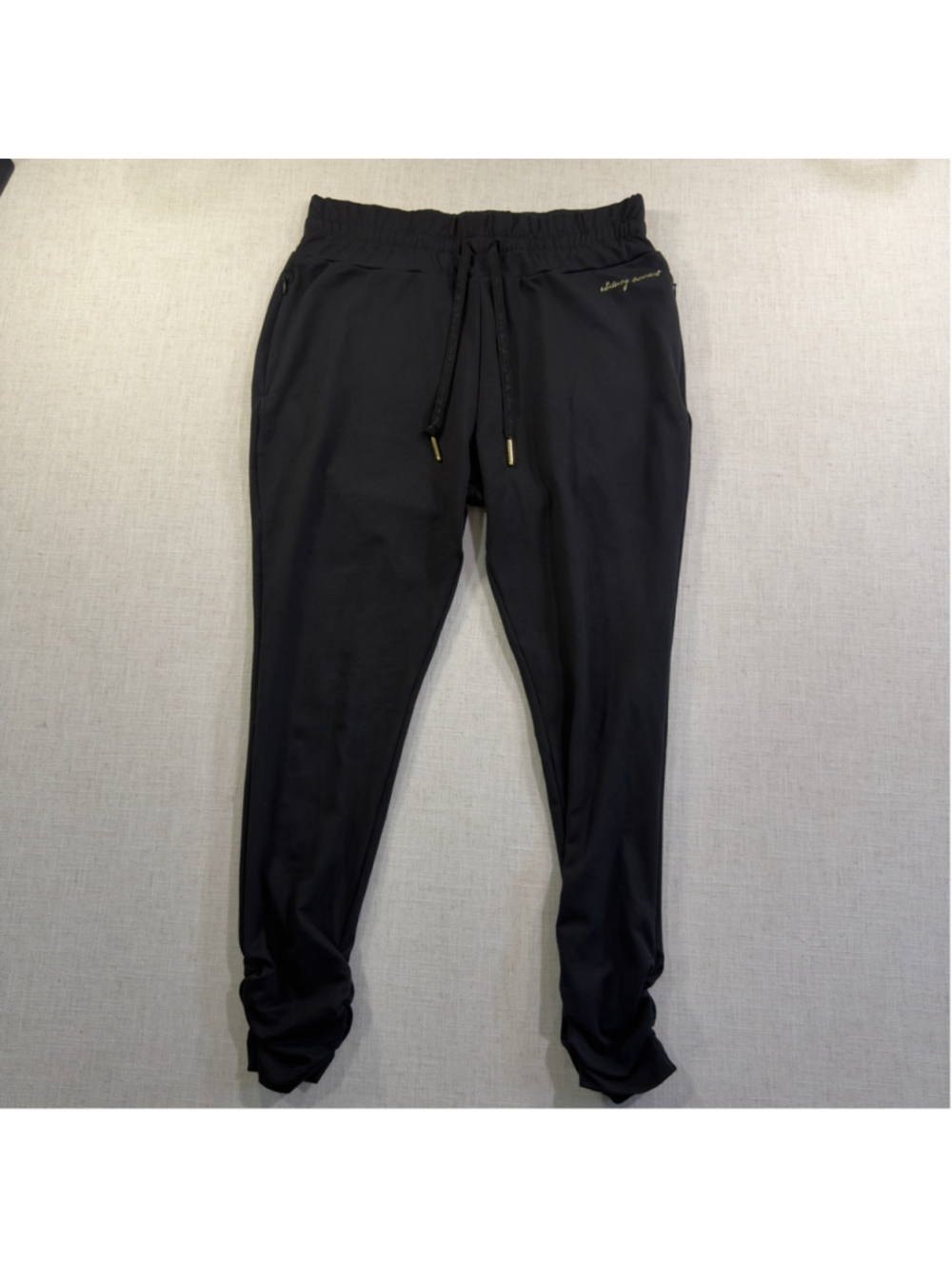 Gymshark Whitney Simmons Women’s Ruched Cuffed Joggers Black Size Medium